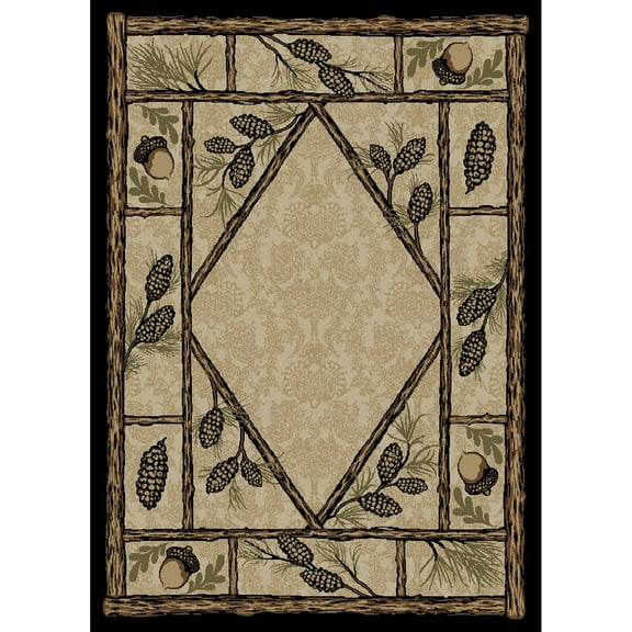 Mayberry Rug American Destination Brasstown Bald Pine Cone Area Rug 7'10" x 9'10" 8' x 10' Indoor