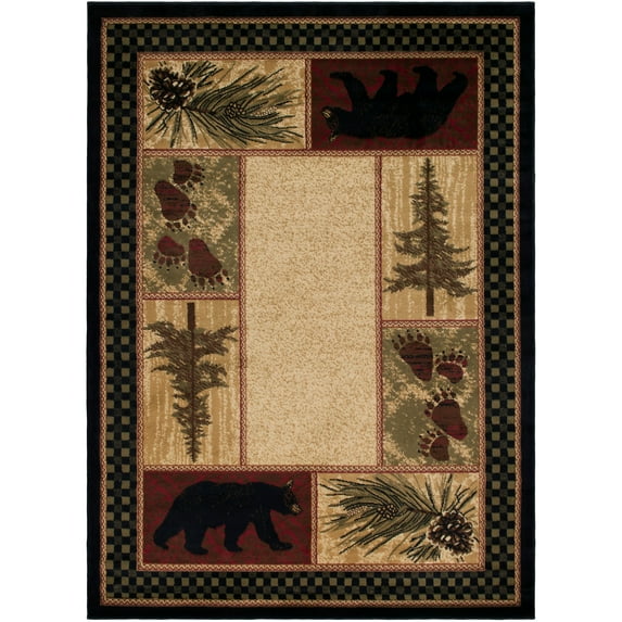 Mayberry Rug American Destination Cades Cove Lodge Area Rug 7'10" x 9'10" 8' x 10' Beige Rectangle