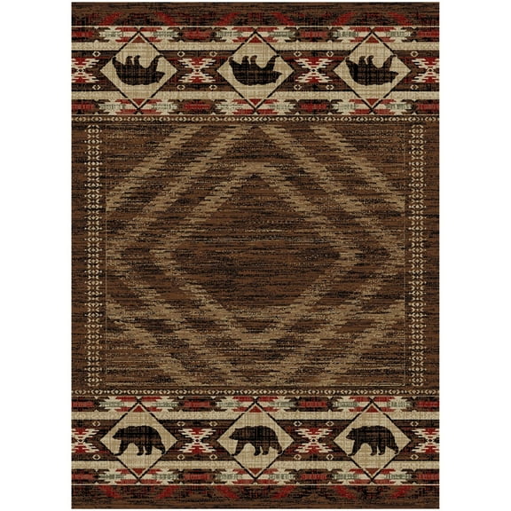 Mayberry Rug American Destination Hartland Brown Rustic Lodge Area Rug 2'3"x3'3"