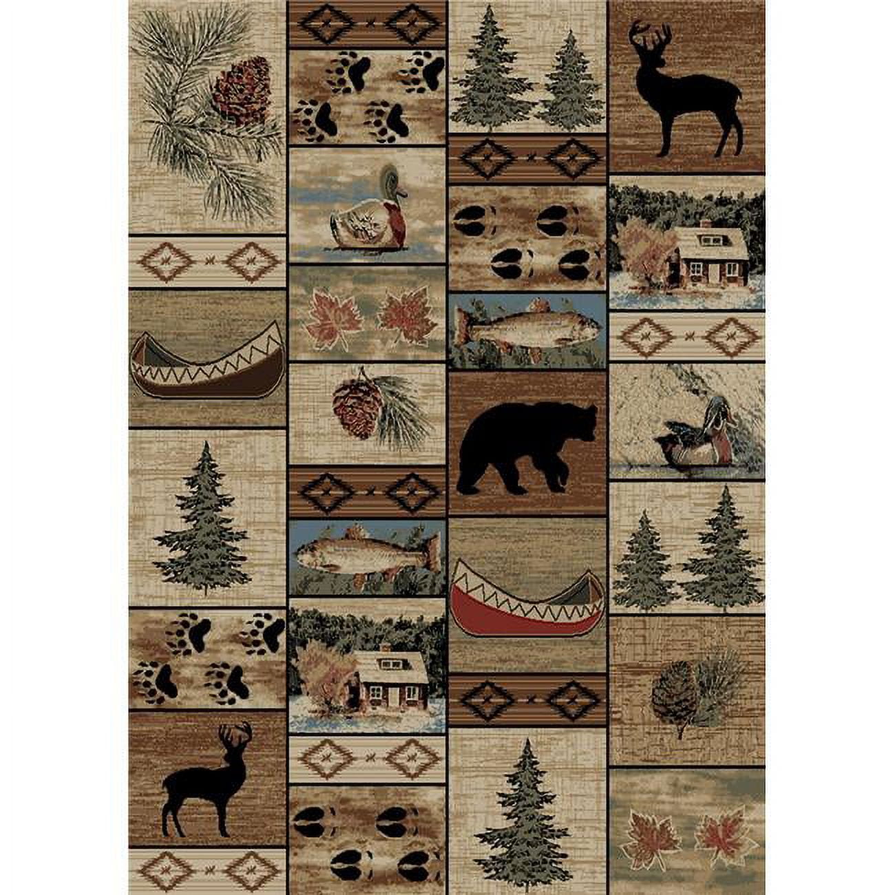 Mountain Solitude Multicolor Rectangular Synthetic Area Rug