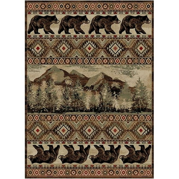Mayberry Rug American Destination Sunset Gap Multi Lodge Area Rug 5'3"x7'3"