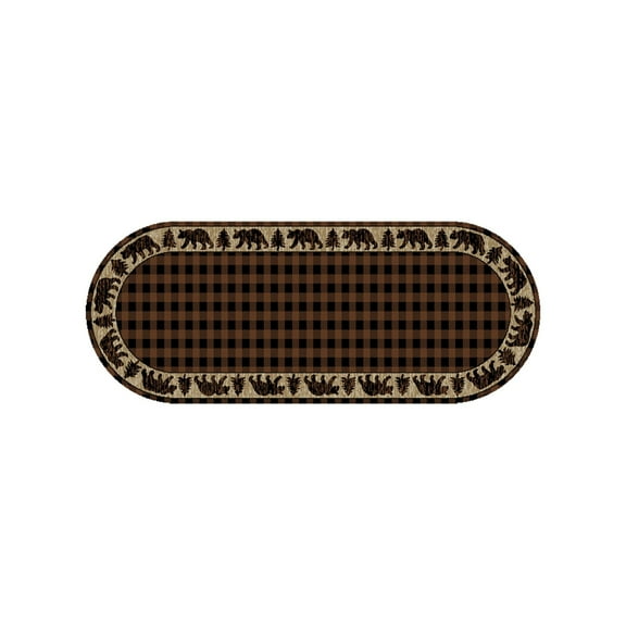 Mayberry Rug American Destination Trailing Edge Lodge Area Rug Brown 2'2"x5'3" 2' x 6' Oval Oval