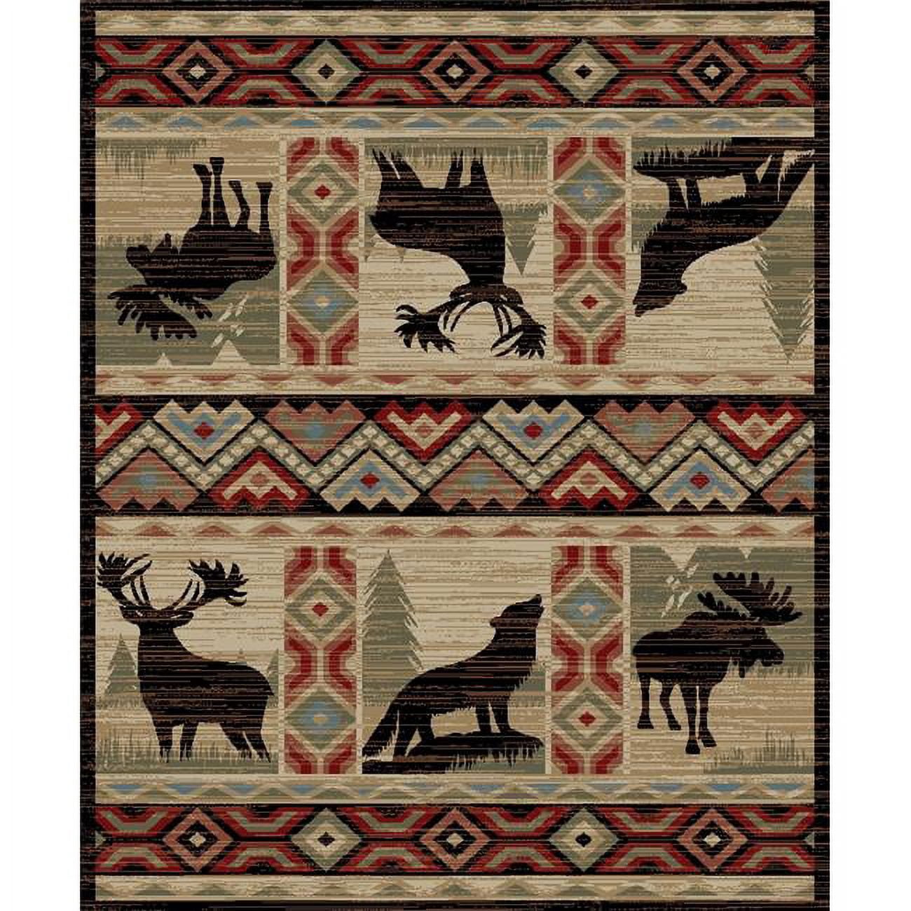 Mayberry Rug Tree Stump Mayberry Rug American Destination Yellowstone AD8023 Rectangle 5X8 ...