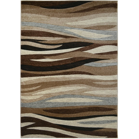 Mayberry Rug Axel Impulse Waves Striped Area Rug Brown 2'3"x3'3" 2' x 3'