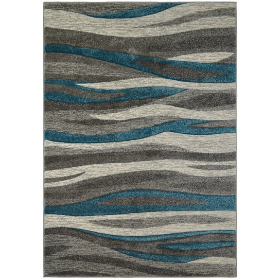 Mayberry Rug Axel Impulse Waves Striped Area Rug Grey 2'3"x3'3" 2' x 3'