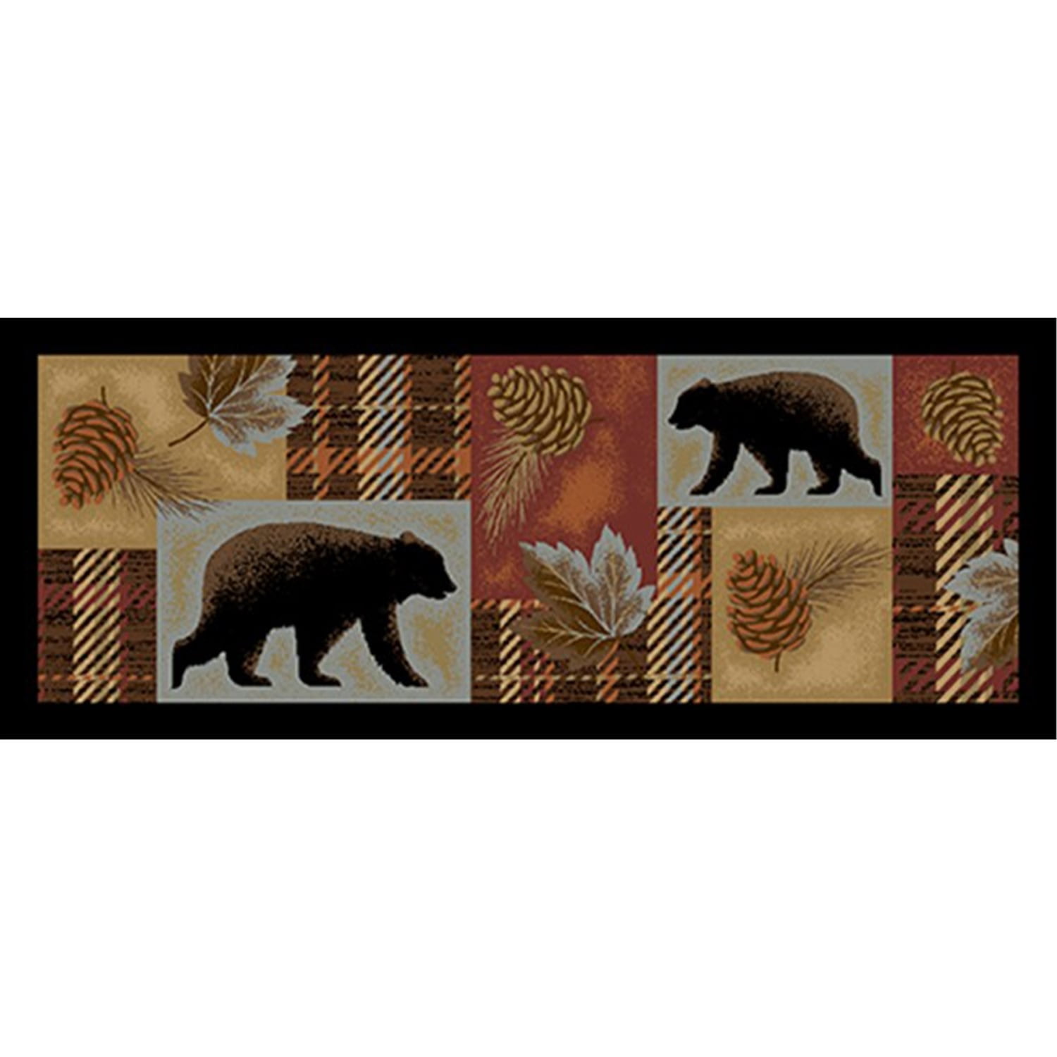 Mayberry Rug Cozy Cabin Highland 30x46 in. Forest Printed Nylon Kitchen ...