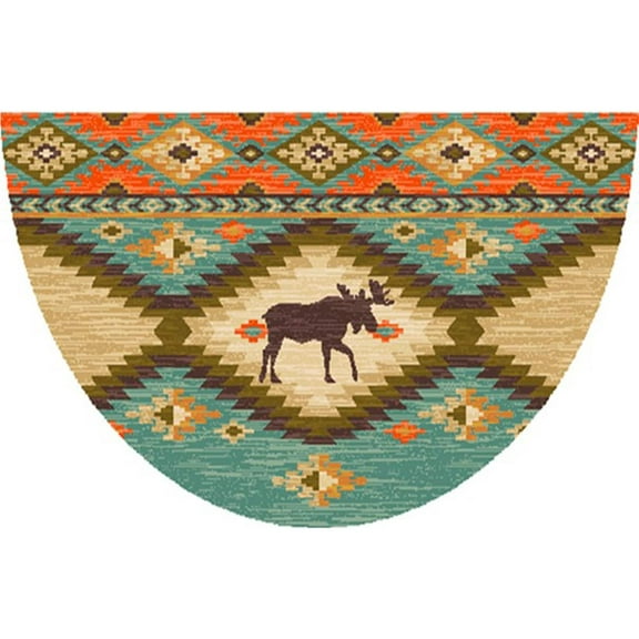 Mayberry Rug CC10520 19X31 19 x 31 in. Cozy Cabin Yukon Printed Nylon Kitchen Mat & Rug, Multi Color