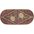 thumbnail image 1 of Mayberry Rug CC20672 20X44 20 x 44 in. Oval Cozy Cabin Country Charm Printed Nylon Kitchen Mat & Rug, Hickory, 1 of 2
