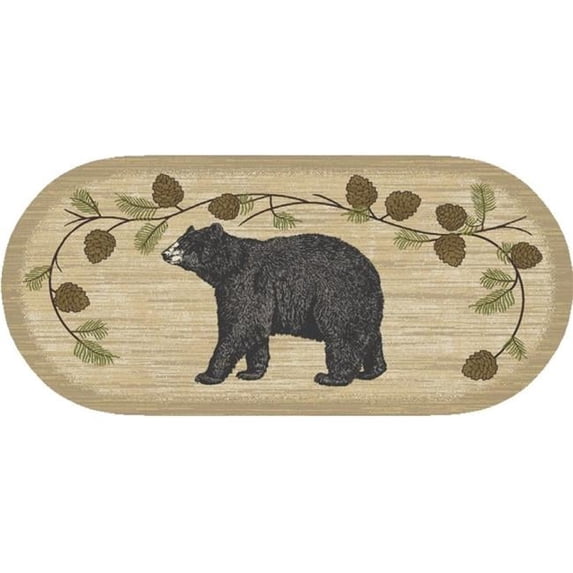 Mayberry Rug Cozy Cabin Bear Sighting Nylon Washable Accent Rug - 20"x44"