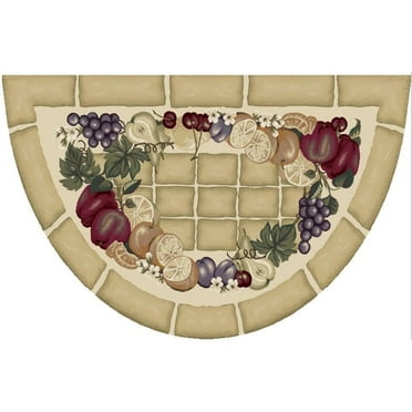 Mayberry Rug Cozy Cabin Fruitful Harvest Nylon Washable Accent Rug 19"x31" - Beige