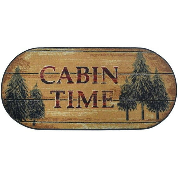 Mayberry Rug Cozy Cabin Time Cabin Accent Rug 20"x44" Oval - 1'8" x 3'8"