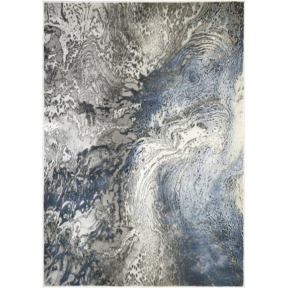 Mayberry Rug EV8616 8X10 7 ft. 10 in. x 9 ft. 10 in. Everest Splash Area Rug, Blue