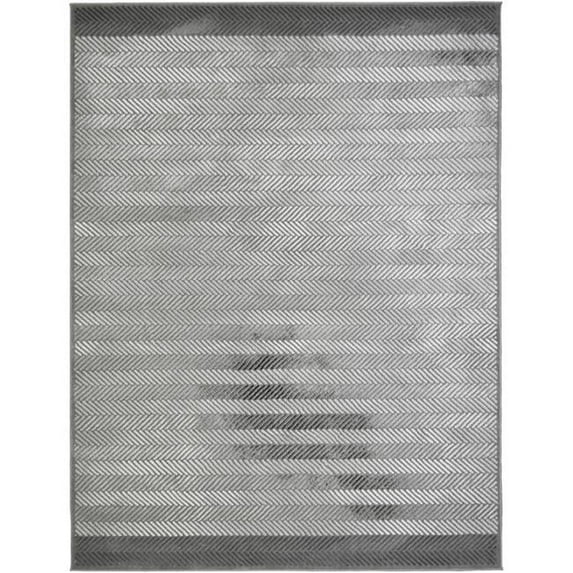Mayberry Rug EV8626 8X10 7 ft. 10 in. x 9 ft. 10 in. Everest Domino Area Rug, Gray