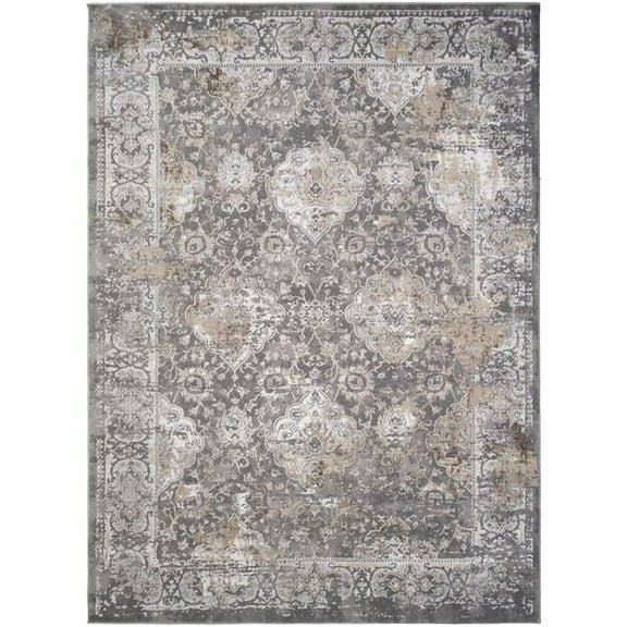 Mayberry Rug EV8906 5X8 5 ft. 3 in. x 7 ft. 3 in. Everest Brooklyn Area Rug, Gray