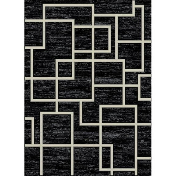 Mayberry Rug GAL7159 5X8 5 ft. 3 in. x 7 ft. 3 in. Galleria Maze Area Rug, Black