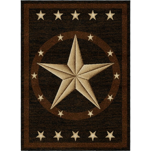 Mayberry Rug HS3681 2X8 2 ft. 2 in. x 7 ft. 7 in. Hearthside Western Star Area Rug, Beige