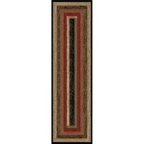 Mayberry Rug HS3783 2X8 2 ft. 3 in. x 7 ft. 7 in. Hearthside Rustic Panel Area Rug, Multi Color