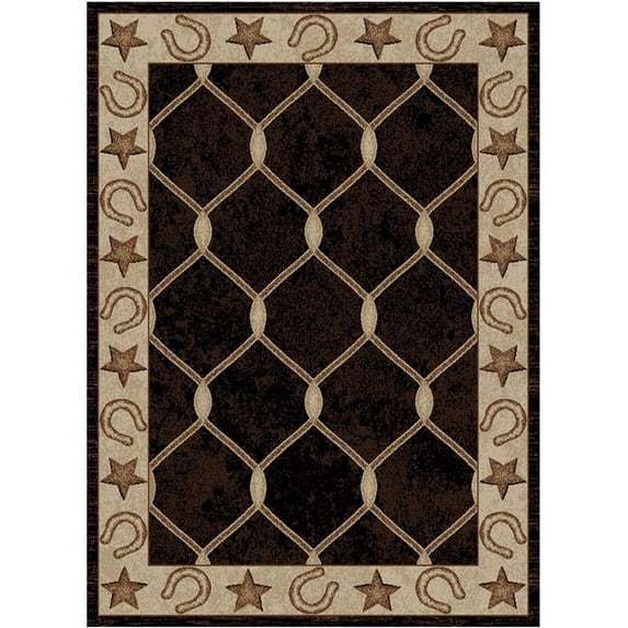 Mayberry Rug HS6483 5X8 5 ft. 3 in. x 7 ft. 3 in. Hearthside Midnight Trail Black Rectangle Area Rug