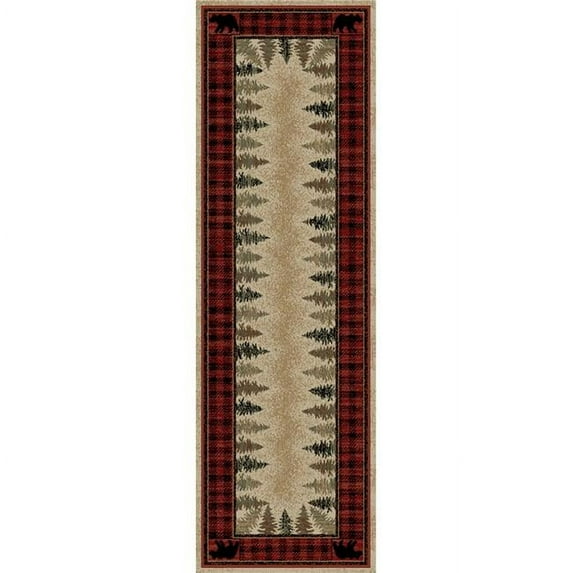 Mayberry Rug Hearthside Four Corners Red Lodge Area Rug 2'3"x7'7"