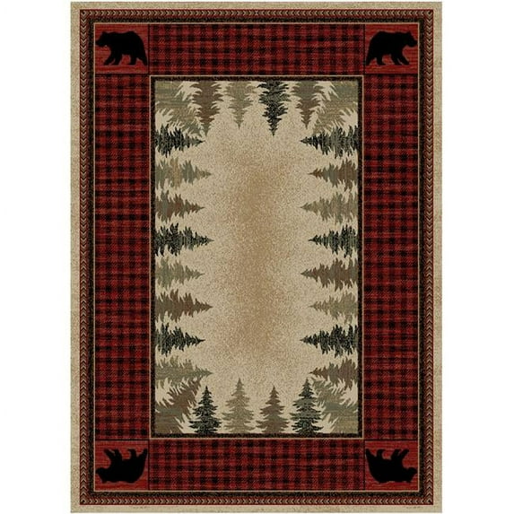 Mayberry Rug Hearthside Four Corners Red Lodge Area Rug 7'10"x9'10"