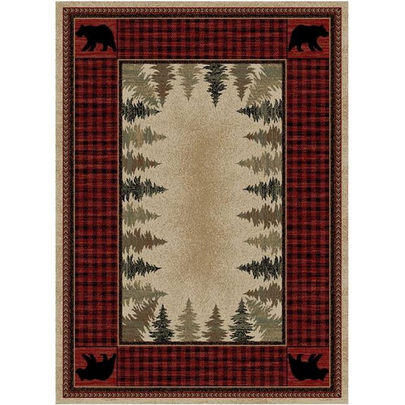 Mayberry Rug Hearthside Four Corners Red Lodge Area Rug 7'10"x9'10"