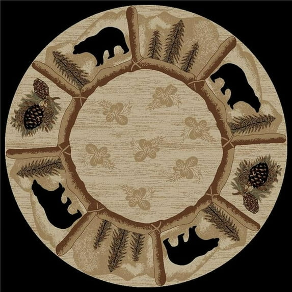 Mayberry Rug HS7472 5RD 5 ft. 3 in. x 5 ft. 3 in. Round Hearthside Toccoa Area Rug, Multi Color