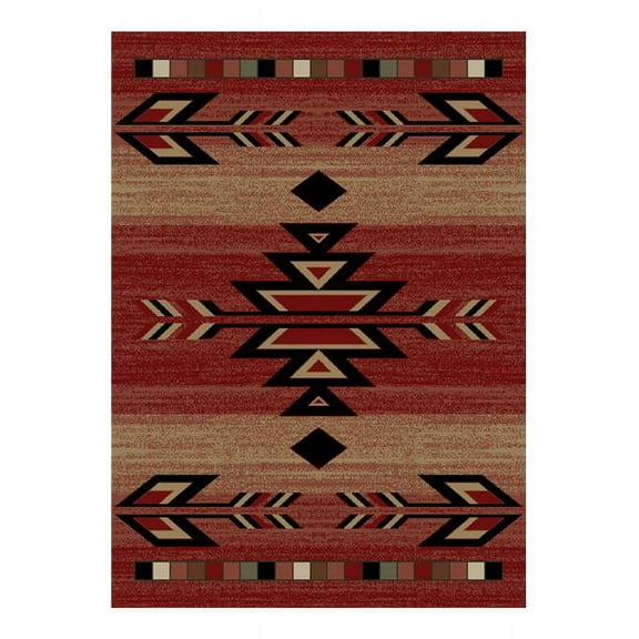 Mayberry Rug HS7610 5X8 5 ft. 3 in. x 7 ft. 3 in. Hearthside Rio Grande Area Rug, Red