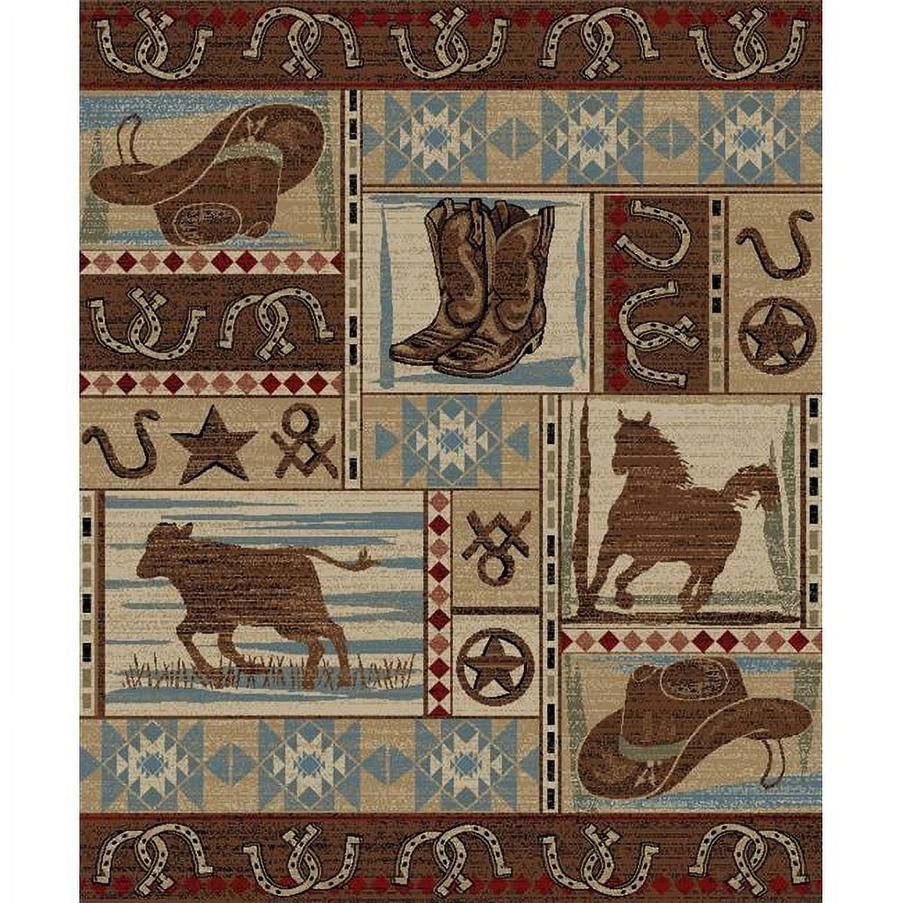 Mayberry Rugs Hearthside Desperado Western Rodeo Area Rug Multi 2'2" x