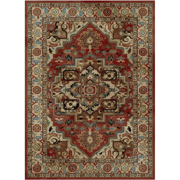 Mayberry Rug HT7770 5X8 5 ft. 3 in. x 7 ft. 7 in. Home Town Charisma Area Rug, Claret