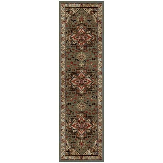 Mayberry Rug HT7775 2X8 2 ft. 3 in. x 7 ft. 7 in. Home Town Charisma Area Rug, Sage