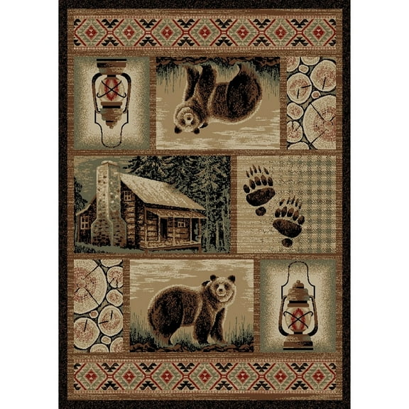 Mayberry Rug Hearthside Cabin Hideaway Lodge Area Rug 2'3"x3'3" 2' x 3'