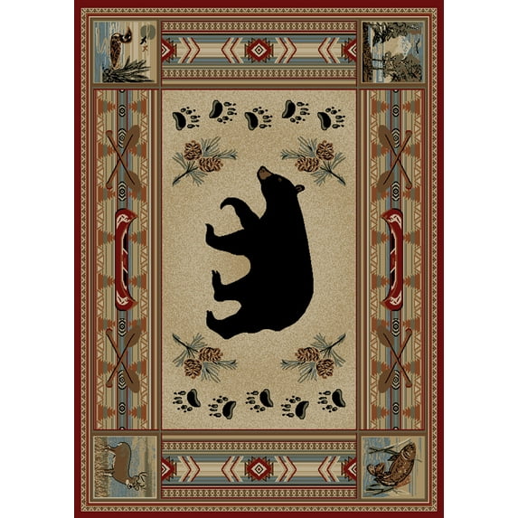 Mayberry Rug Hearthside Woodlands Bear HS3683 Round 5Round