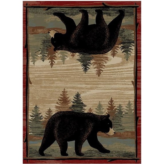 Mayberry Rug LK6391 5X8 5 ft. 3 in. x 7 ft. 7 in. Lodge King Riverwatch Area Rug, Multi Color