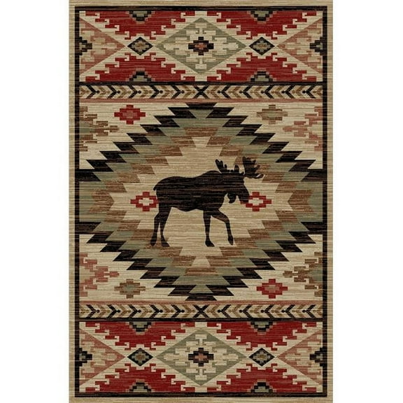 Mayberry Rug LK8052 8X10 7 ft. 10 in. x 9 ft. 10 in. Lodge King High Country Area Rug, Multi Color