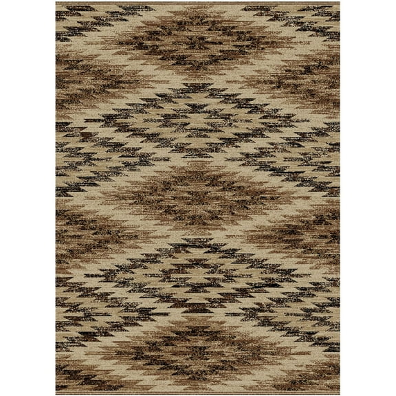 Mayberry Rug LK8531 2X4 2 ft. 3 in. x 3 ft. 3 in. Lodge King La Cruces Area Rug, Brown
