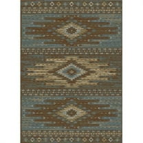 Mayberry Rug  Lodge King Diamond Head Area Rug - Blue - 5 ft. 3 in. x 7 ft. 7 in.
