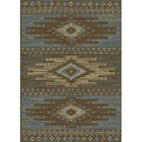 Mayberry Rug  Lodge King Diamond Head Area Rug - Blue - 5 ft. 3 in. x 7 ft. 7 in.