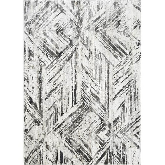 Mayberry Rug RH9532 5X8 5 ft. 3 in. x 7 ft. 3 in. Rhapsody Prism Area Rug, Ivory