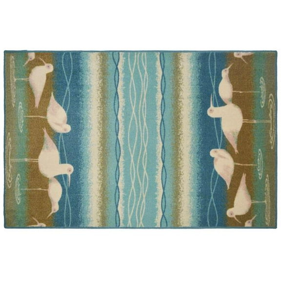 Mayberry Rug SEA10457 30X46 30 x 46 in. Seaside Wading Seagulls Area Rug