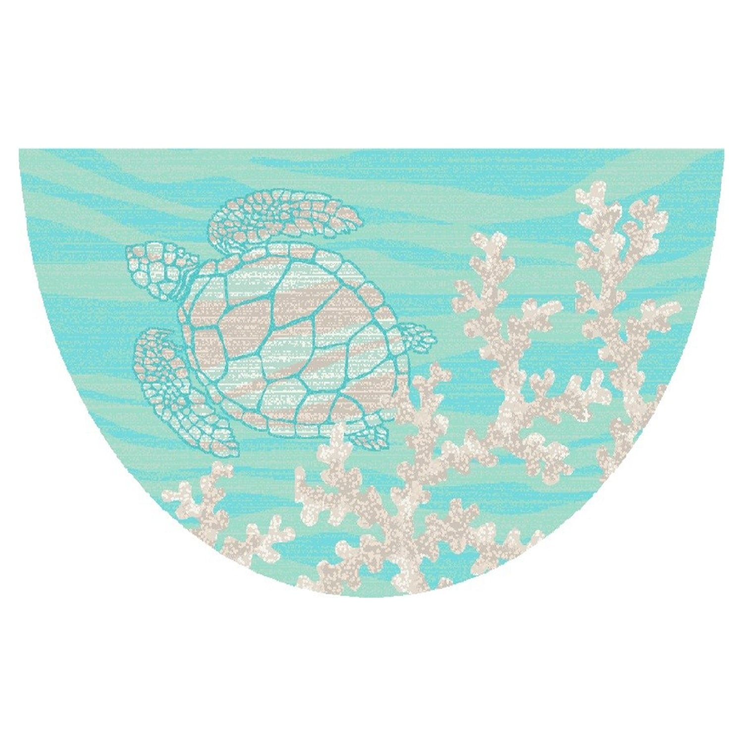 Mayberry Rug SEA20602 19X31 19 x 31 in. Seaside Turtle Area Rug, Coral ...