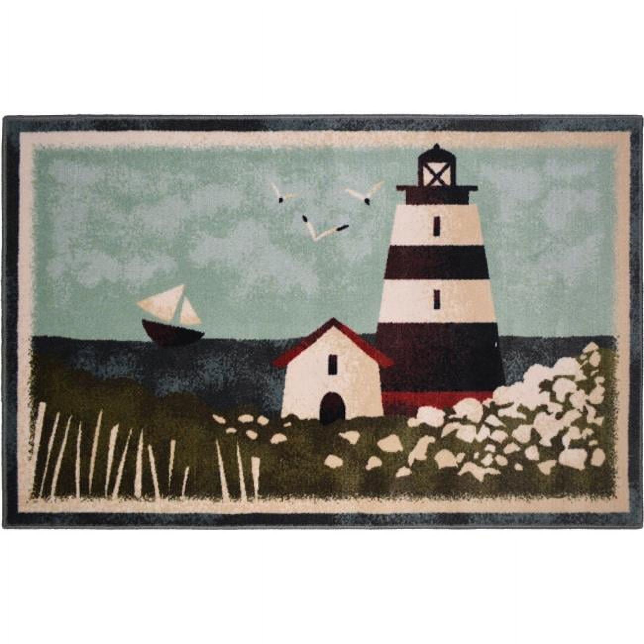 Mayberry Rug Seaside Bayside Lighthouse Area Rug - 30 x 46 in ...