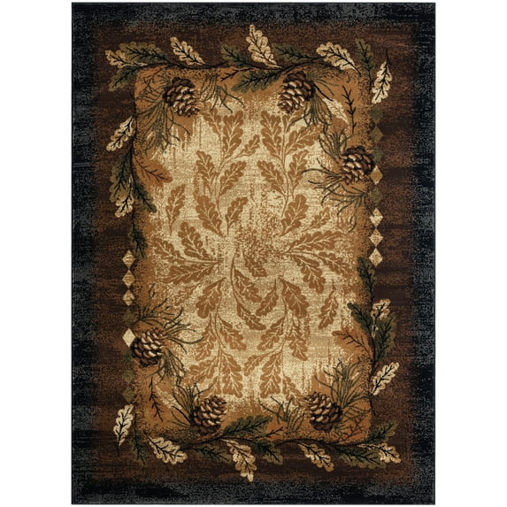 Mayberry Rug Sunset Valley Oak Ridge Brown Lodge Area Rug 7'10" Round
