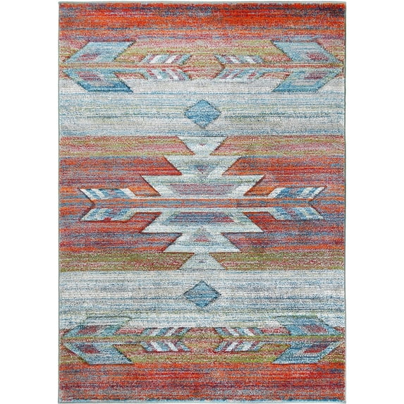 Mayberry Rug TC9700 5X8 5 ft. 3 in. x 7 ft. 3 in. Tacoma Santa Rosa Area Rug, Multi Color