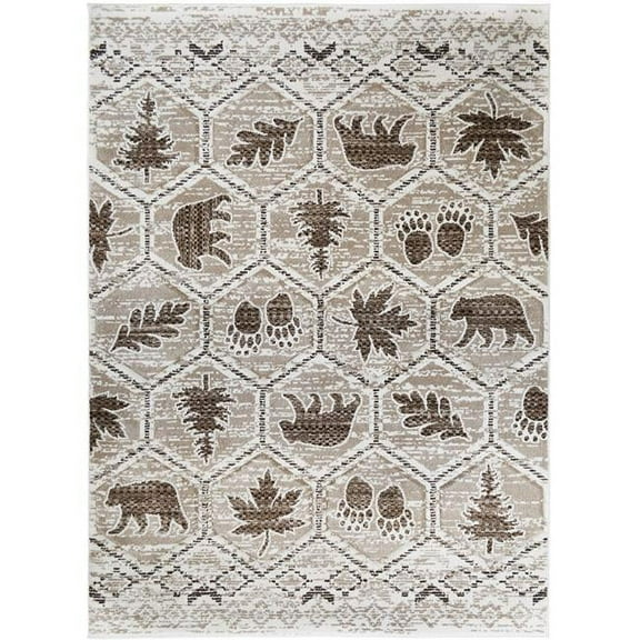 Mayberry Rug Tacoma Camp Creek Brown Lodge Area Rug 2'3"x7'7"