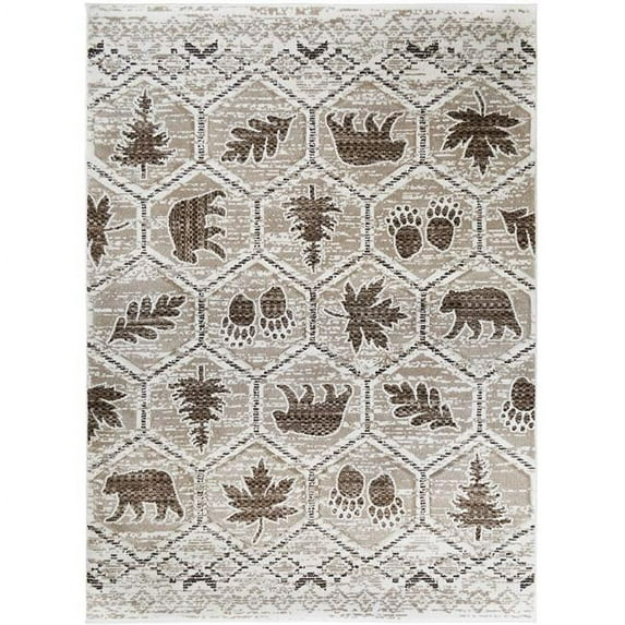 Mayberry Rug Tacoma Camp Creek Brown Lodge Area Rug 2'3"x7'7"