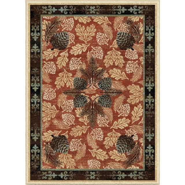 Mayberry Rugs American Destination Lodge Pinecone Rug Brick 2'3"x3'3" 2' x 3'