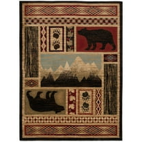 Mayberry Rugs Aspen Multi Lodge Bear Area Rug 7'10" x 9'10" 8' x 10'