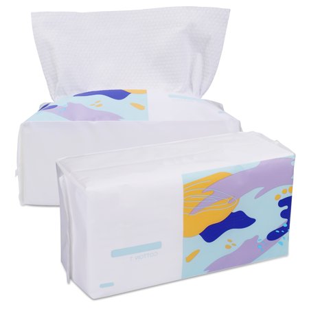 Mayboos 100% Cotton Disposable Face Towel,Dry Wipes Facial Cloths Towelettes,2.47oz per pcs(60 Count,2 Pack)
