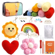 Mayboos Crochet Kit for Beginners, Beginner Crochet Kit for Adults, Crochet Stuffing, Crochet Keychain, Step-by-Step Instruction, and Video Tutorials,All Materials and Tools
