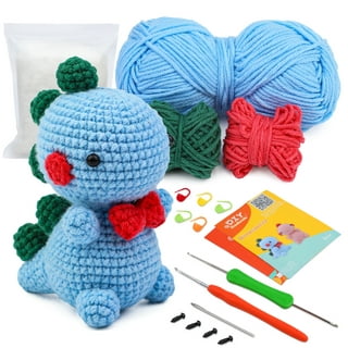 Worallymy 31pcs Colorful Crochet Hooks Set Ergonomic Soft Handle Crochets  Stitch Markers Measure Tape Row Counter Kit Blue 